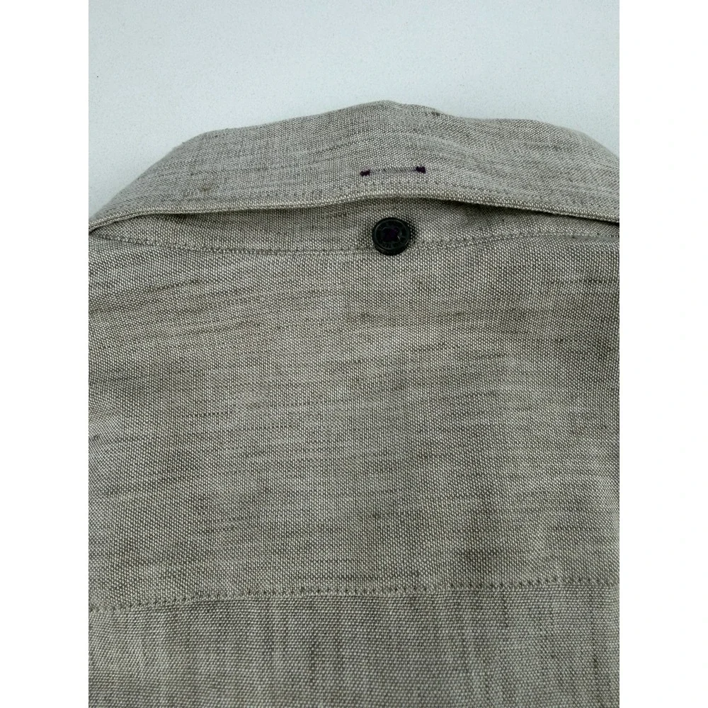 Ted Baker London Men's Linen Blend Button Up Shirt Size 6 Large Beige